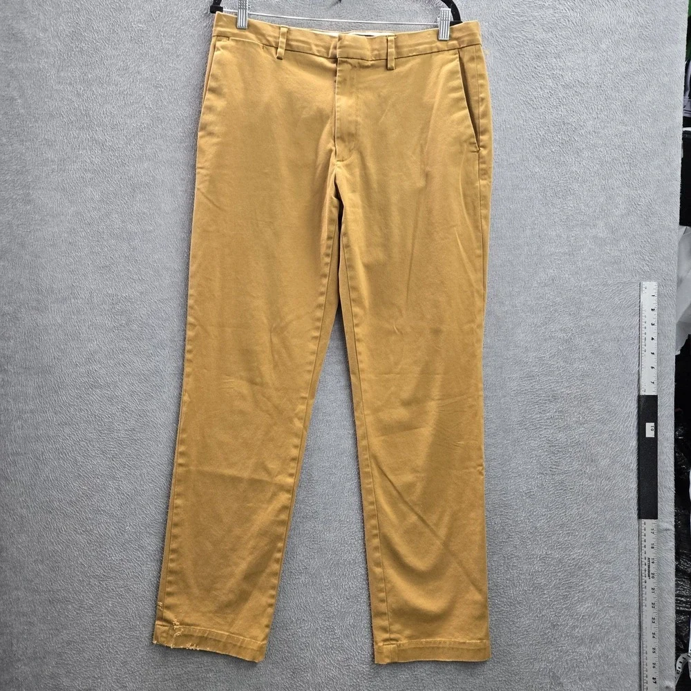 Banana Republic Men Pants 34X34 Tan Chino Twill Emerson Straight‎ Fit Button